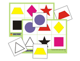 Лото &quot;Цветное геометрическое&quot; (8 планшетов, 48 карт., цвет., ламинир.)